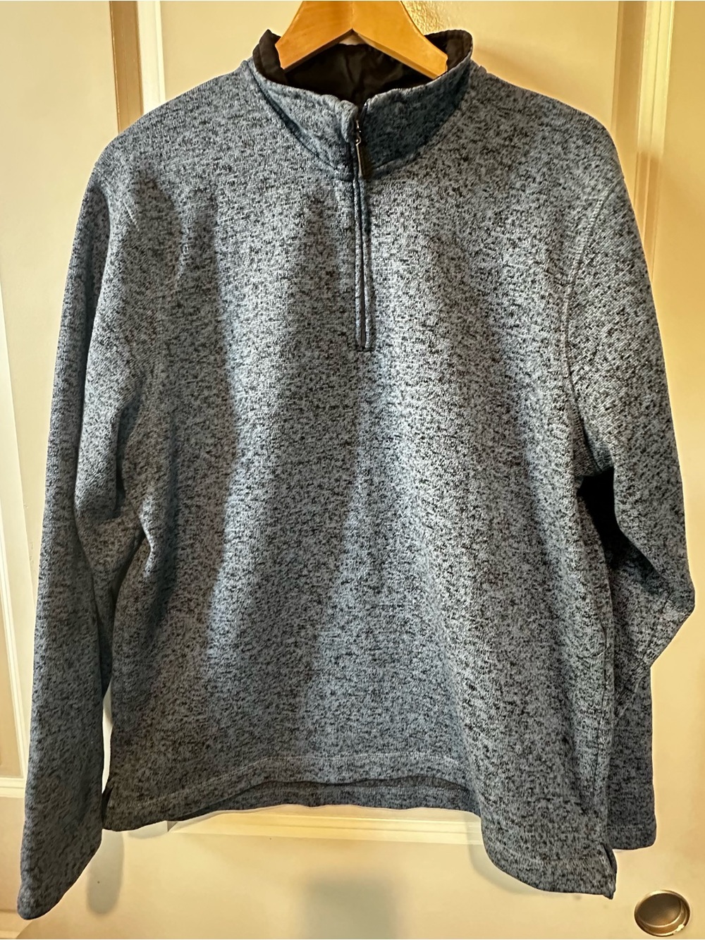 Wrangler Men's Heathered Blue Quarter-Zip Pullover